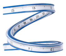 /#/Flexibel PVC + Metall Linjal - 40cm, Flexibel Böjd Linjal, Transpa/#/