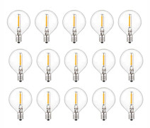 15-pack G40 LED-lampa, dimbar E12 frostat klotlampa, runda kandelaberlampor för ljuskrona, sminkbord, hänglampa[CP]