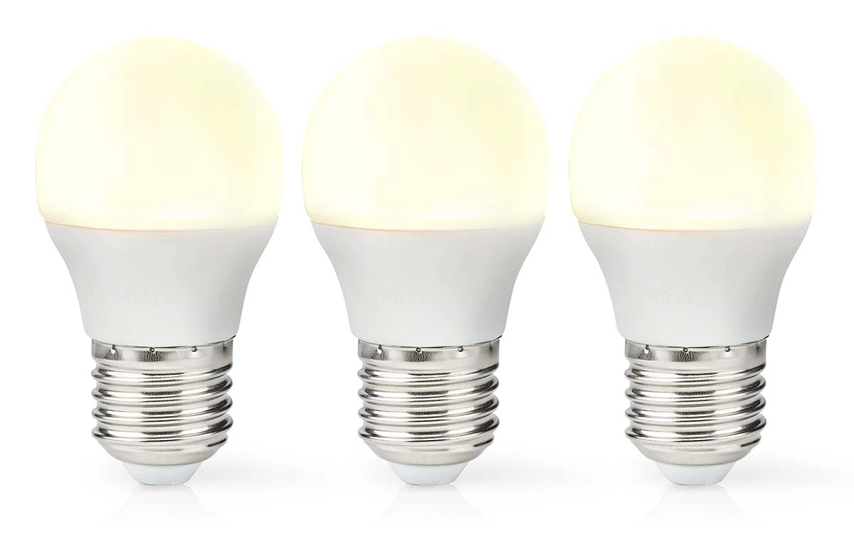 LED-lampa E27 | G45 | 4.9 W | 470 lm | 2700 K | Varm Vit | Matt | 3 st.