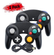 Set med 2 kontroller för Nintendo Wii, Wii U och Gamecube - Svart