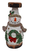 Jul ljusstake Jul Harts Ljusstake Santa Ljus Ornament Skrivbordsdekorationer för julfest 8*7*10.5cm