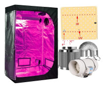Växthuskit, 2000W LED-växtljus, kombination med kolfilter,80x80x160cm kit-a, Paket C-c