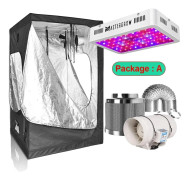 Växthuskit, 2000W LED-växtljus, kombination med kolfilter,60x60x140cm kit, Paket A-a