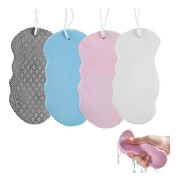 Återanvändbar Exfolierande Badsvamp för Kvinnor - LX - Supermjuk - Grå Vit Blå Rosa - 13*7*2cm