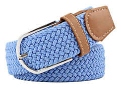 Flerfärgat Elastiskt Vävt Bälte Casual Flätat Stretch Bälte Mörkblå Mörkblå Dark Blue