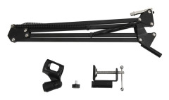 Mikrofonarmstativ Fjädring Professionell Metall med Justerbar Arm Mikrofonhållare Svart