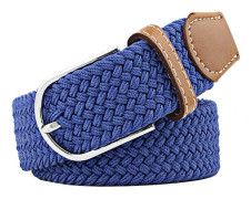 Flerfärgat Elastiskt Vävt Bälte Casual Flätat Stretch Bälte Korn Blå Grain Blue Grain Blue