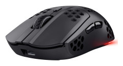 Trust GXT 929 Helox - Mus - ultra-lätt, gaming - högerhänt - optisk - 6 knappar - trådlös - 2.4 GHz - trådlös USB-mottagare - svart