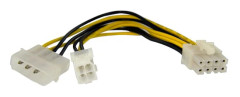 StarTech.com 15 cm 4-pin till 8-pin EPS-nätadapter med LP4 - Ho/Ha - Strömadapter Hona/Hane - Nät