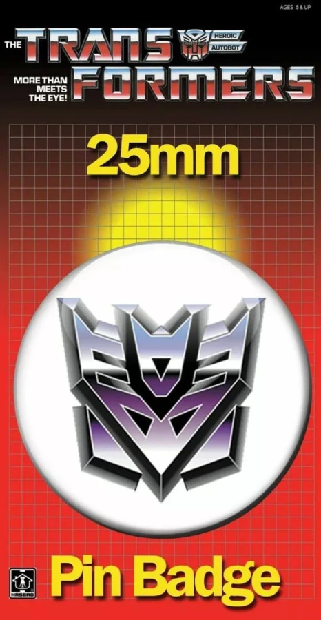 G1 DECEPTICON LOGO 25mm BADGE Transformers Decepticons Autobots Vintage Image