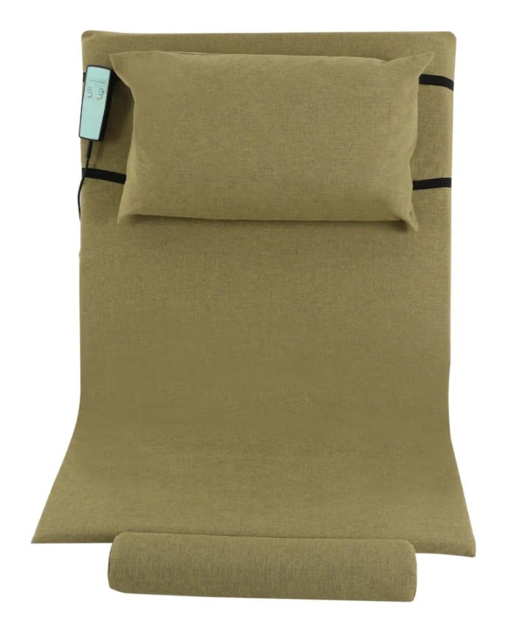 Elektriskt lyftbart sängryggstöd - Sängstöd - Trådbunden fjärr - Justerbar 2–80° - Last 300 kg - Motor 1500 N - Mått 120×75×12–73 cm - Armégrön