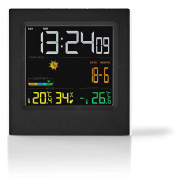 Väderstation | Inomhus & utomhus | Inklusive trådlös vädersensor | Väderprognos | Tidsdisplay | LED Display | Alarmklockfunktion