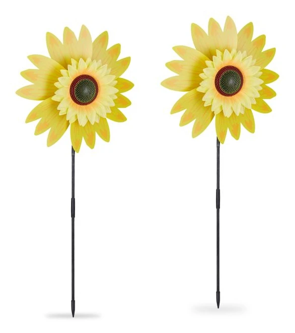 set med 2 väderkvarn solros