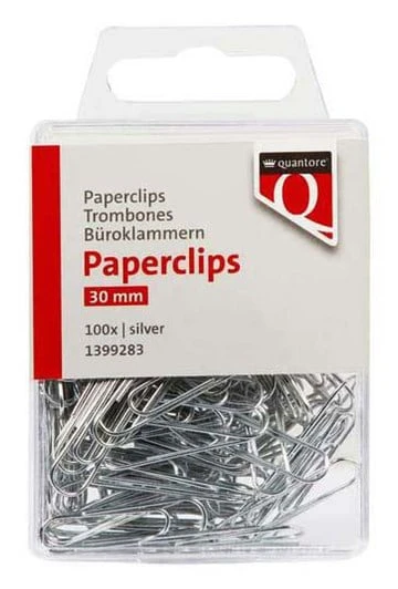 Quantore - Paperclip 30mm Silver 100 pcs.