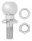 dragkula 50 mm rakt stål M22 x 55 mm silver
