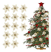 24-pack Jul Guld Julstjärna Blommor Picks Julgransprydnader