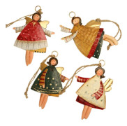 Jultomte-prydnader 2019 Träddekorationer Dansande Flygande Tennänglar (12 stycken per set) Angle12pcs