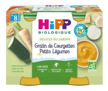 HIPP EKKO Trädgårdsläckerheter Små krukor Zucchinigratäng små grönsaker -2x190 g - Från 8 månader