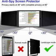 Magnetiskt skärmskydd, avtagbart anti-spion bländskyddsfilter kompatibelt med Apple iPad