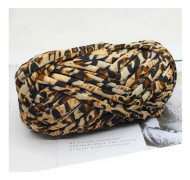 1:a färgat t-shirtgarn stickat virkat tyg för hantverk stickat tygkonst{AZC} Leopard