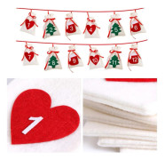 Julnedräkning Adventskalender i Tyg 12 Dagar Nedräkning Julhängande Adventskalender Girlang för Godis Presentpåsar Säcker DIY Julfest