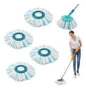 Ersättningshuvuden för Leifheit Clean Twist Disc Mop Microfiber - 4-pack