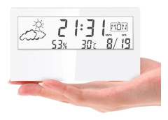 1 Transparent Skärm Väderstation Väckarklocka Inomhus Hygrometer Termometer Väderprognos Sensor Klocka
