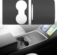 Tesla Model 3 Model Y 2021 2022 2023 Mittkonsol Wrap Kit Matt Svart Konsolskydd Inredningsdekor Wrap Kit för Tesla Tillbehör (Svart)