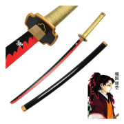 Demon Slayer Svärd, 104 cm Längd, Trä Samurai Design, Tsugikuni Yoriichi