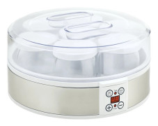 OBOSOE Yoghurtberedare – Maskin för hemmagjord yoghurt, 7 glas, rostfritt stål, silver och vit, 24 cm x 24 cm x 13 cm
