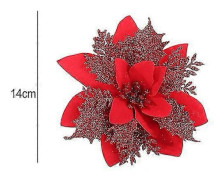 10/5/1 st Julblommor Röda Glitter Pulver Blomhuvuden För Noel Hem Träd Ornament Navidad Fest Bordsdekorationer