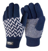 Thinsulate Mönstrade Handskar-lingling} Navy/Grey S-M