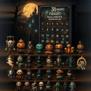 Lollanda Skräck Adventskalender 2025 – 31 Nights of Terror Blind Box, Halloween Skräck Nedräkning med 31 Skräckfigurer, Skapa Skrämmande Atmosfär