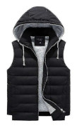 Herr Parka med huva 4xl-8xl Väst Vinter Höst Ny Tjock Varm Casual Vindtät Baggy Vadderad Ytterkläder Västar Ärmlös Jacka 5XL FÄRG Svart Väst