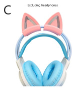 Hörlurar Tillbehör Kattöron För Hörlurar Gaming Headsets Fäste Stereo Headset Dekoration Lättviktigt Silikonhänge CN rosa