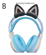 Hörlurar Tillbehör Kattöron För Hörlurar Gaming Headsets Fäste Stereo Headset Dekoration Lättviktigt Silikonhänge CN svart