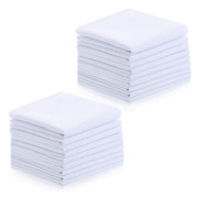 18-pack men's handkerchiefs, soft cotton, classic white handkerchief for men