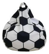 Fotbollsformad sittsäcköverdrag för barn och vuxna, förvaring av gosedjur, ingen fyllning, 100x120 cm, inget fyllmedel
