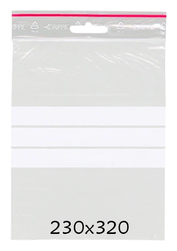 Blixtlåspåse Zippåse - Skrivfält - 230x320 mm - 100 st