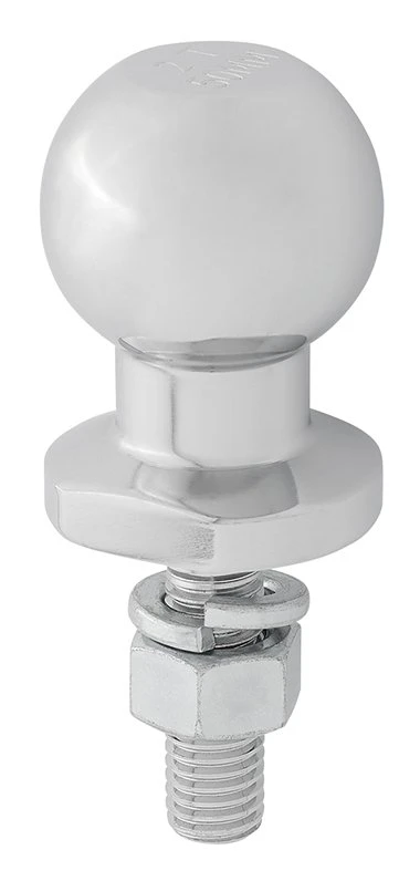 dragkula 50 mm rakt stål M16 x 55 mm silver