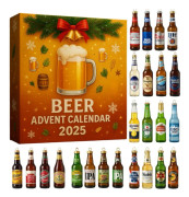 Adventskalender 2025 Blindbox – 24 st Julgranshängen, Whisky, Öl & Soda/Cola DekorationsserierPerfekt Julklapp