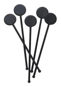 200 st 7\"/17 cm svarta återanvändbara plaststirrers för cocktails - Premiumkvalitet omrörningspinnar för att blanda och garnera drycker