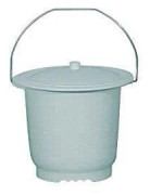 Spräcklig grå vuxenhygienisk hink med handtag och lock - Chamber Pot - 002