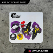 Precut Redesigned Sticker Sheet Only For Beyblade HMS Dark Effigy MS (Purple)