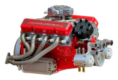 V8 Mekanisk Motor Ornament Industriell Stil Bilmotor Ornament Kompatibel med Skåp Display-lingling} Red