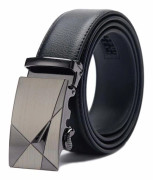 Herrläderbälte spänne automatiskt spänne kostymbälte 35 mm brett svart förbättrat material