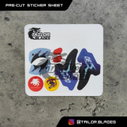 Precut Redesigned Sticker Sheet Only For Beyblade HMS Dark Effigy MS (Blue)