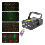 Laserstjärnprojektor, 4 mönster, scenljuseffekter, B20 4 mönster, EU-kontakt
