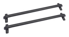2-pack takräcken, universella basbärare, aluminium, 100 cm, 75 kg, låsbara, svart