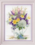 Broderikit Golden Fleece "Vitsippor" 30.7x41.7 cm